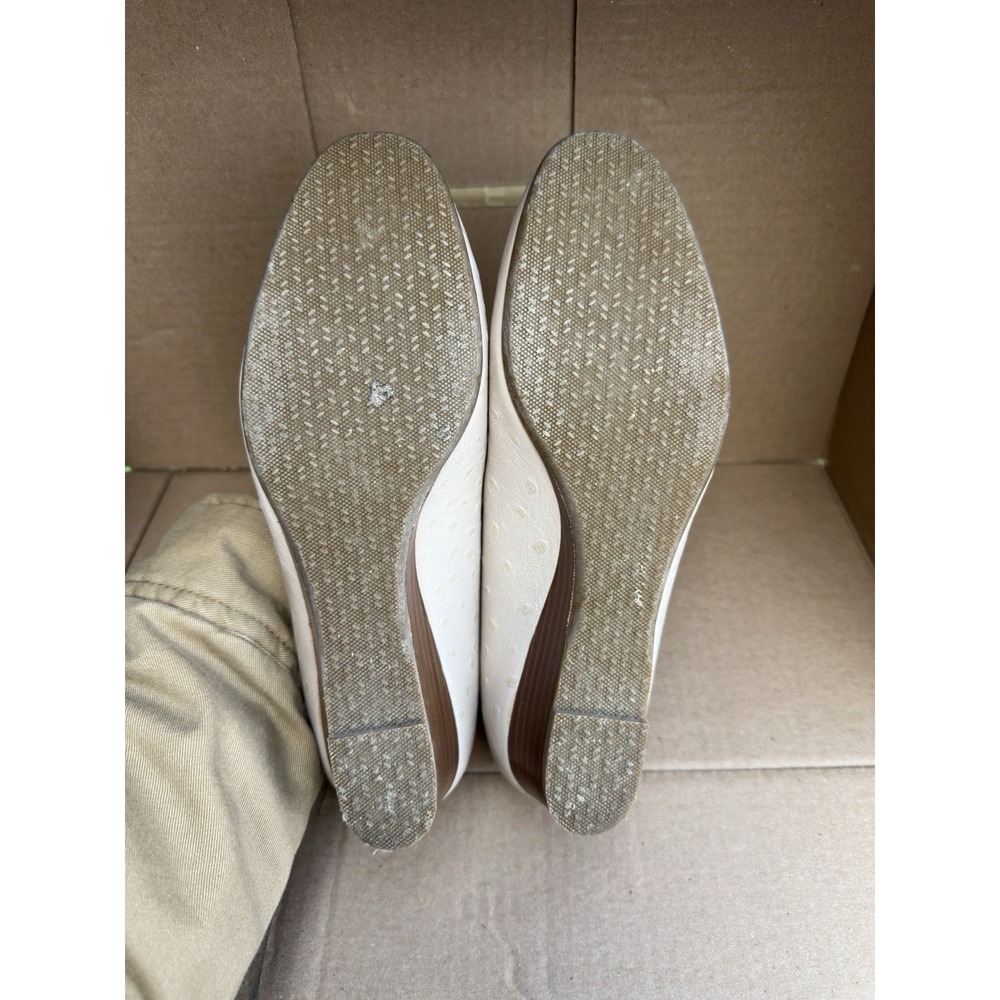 SAS Sofia Wedge Pumps Made In Italy Cream Polka Dot Leather 6.5 Comfort Heels - Picture 8 of 8